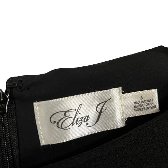 Eliza J Peplum Ruffle Wide Leg Jumpsuit Black One Piece Size 6 - Picture 4 of 12